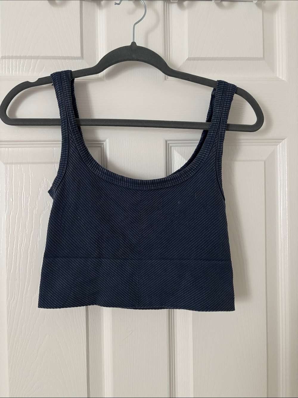 Women's Navy Nikibiki Ribbed Crop Tank Top